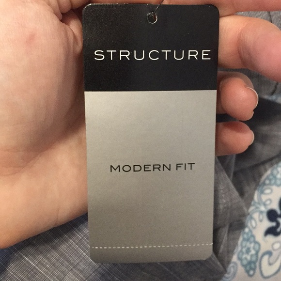 Men’s Grey Structure Button Up Shirt NWT - Picture 4 of 4